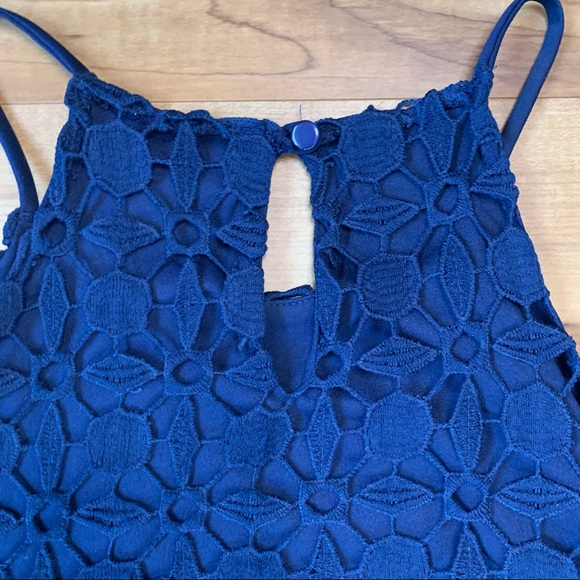 Monteau Women’s High Neck Crochet Overlay Dress, Size XS - Picture 6 of 11